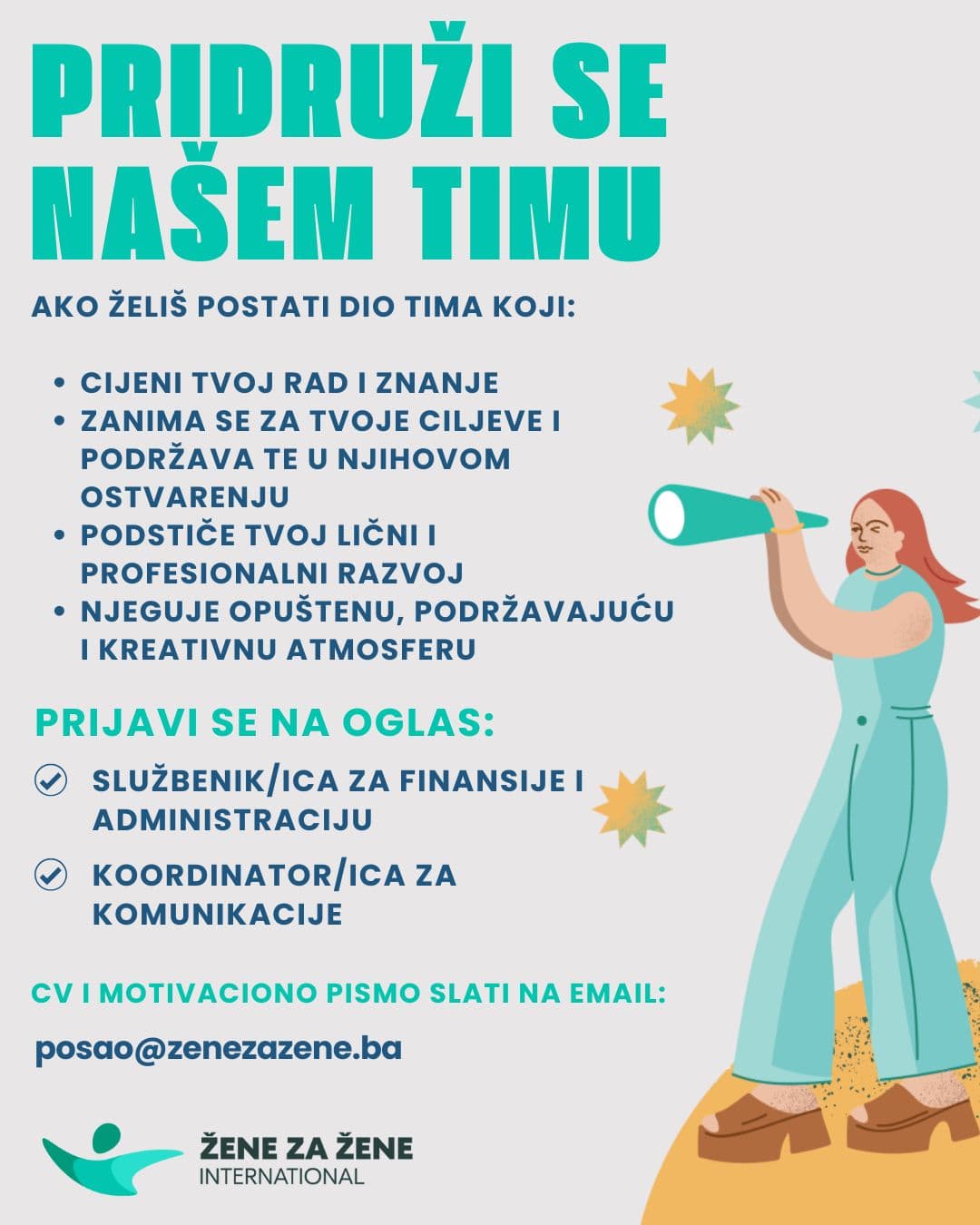 Žene za Žene International: Oglas za posao